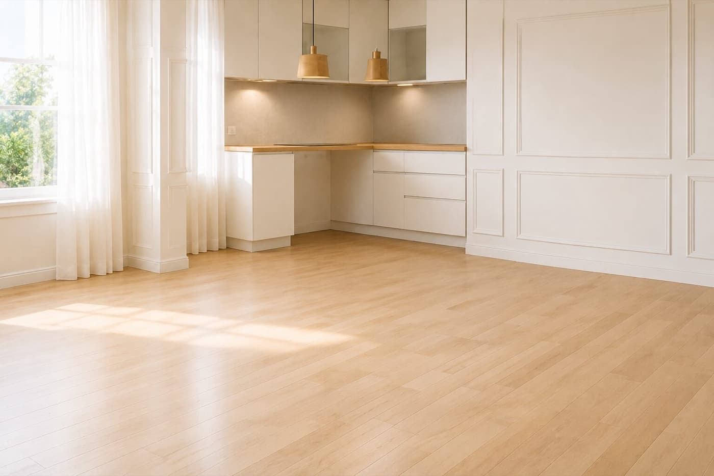 Bright room after a professional clean