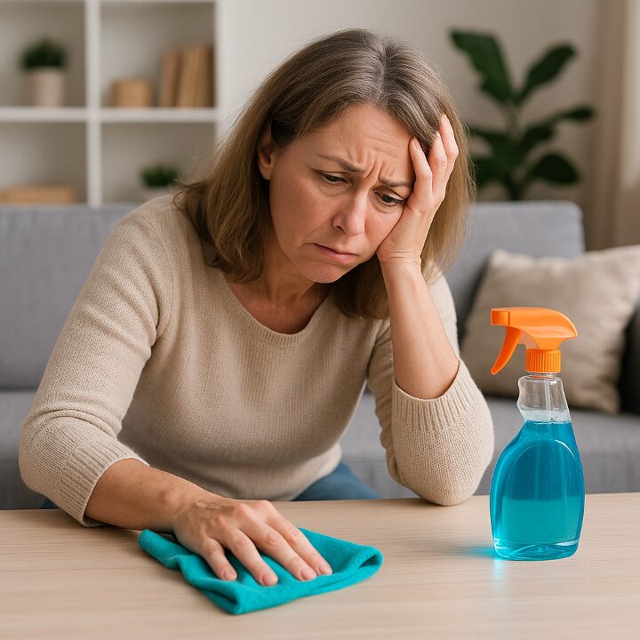 Tired woman doing housework in Perth